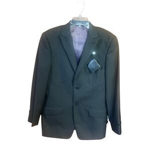 J. Ferrar Mens Black Pin Stripe  Blazer Sports Coat Suit Jacket Size 38 R NWT